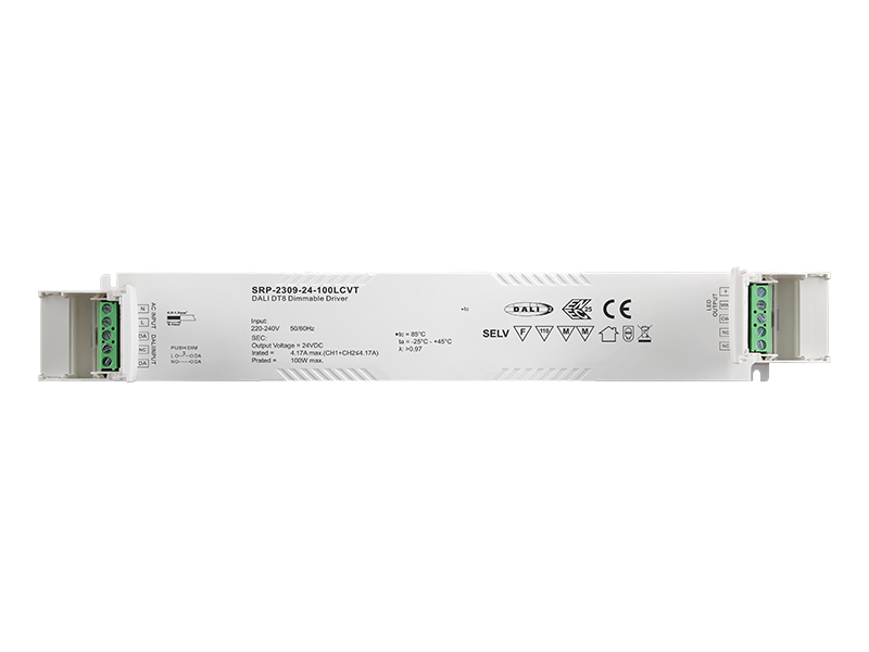 100W 2 Channels 24VDC DALI DT8 LED Constant Voltage Driver SRP-2309-24-100LCVT - Image 2