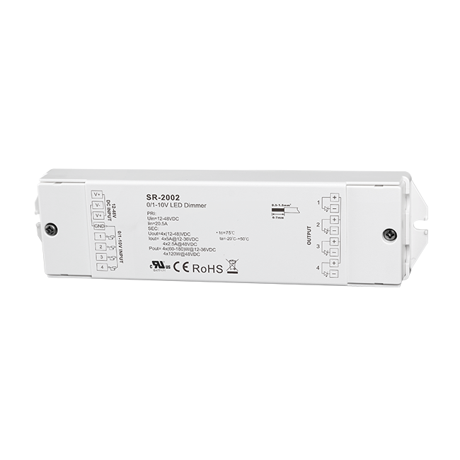 4 Channel 0/1-10V Constant Voltage LED Dimmer Switch SR-2002