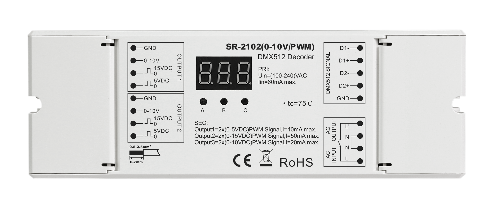 DMX To 0-10V/PWM SR-2102(0-10V/PWM)