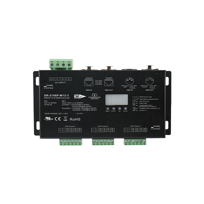 Ultra-Pro 12CH RDM DMX512 Decoder SR-2108P-M12-5/3