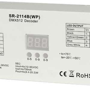 Waterproof Low Volt Constant Current DMX512 Decoder SR-2114B(WP)