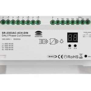 4 Channels DIN Rail DALI & Push Phase Dimmer SR-2303AC-4CH-DIN