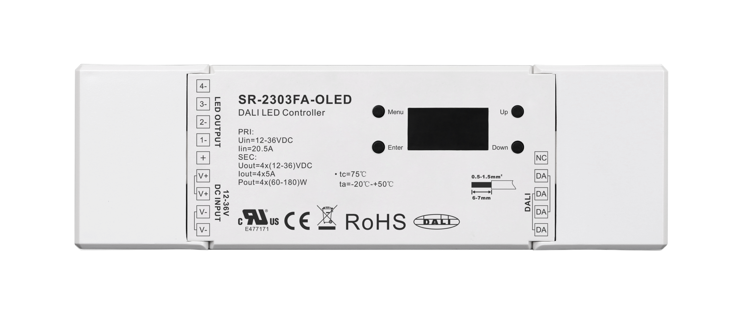 DALI Certified DT6 Dimmer with Built-in DALI Master Function SR-2303FA-OLED