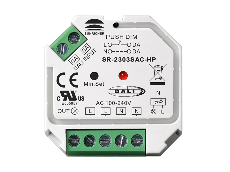 DALI & Push AC Phase Cut Dimmer SR-2303SAC-HP