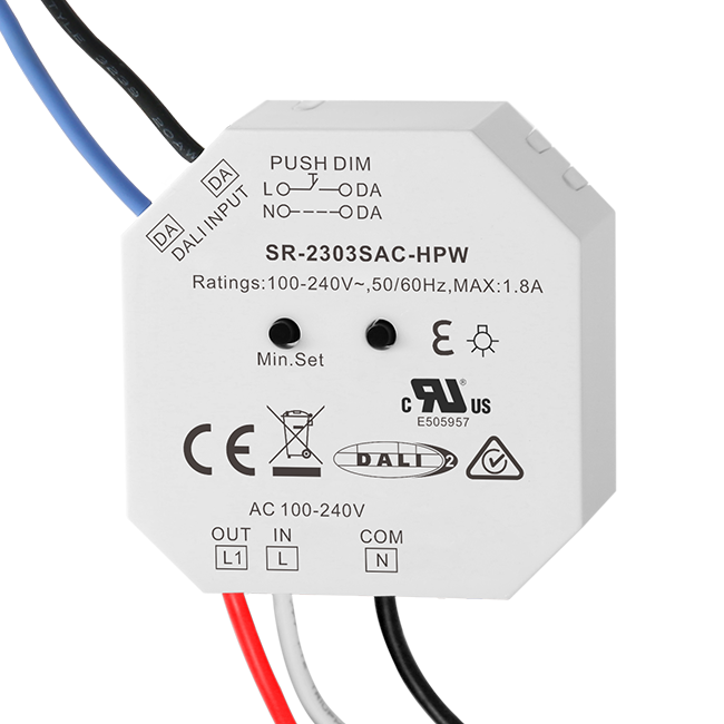 DALI & Push AC Phase Cut Dimmer SR-2303SAC-HPW