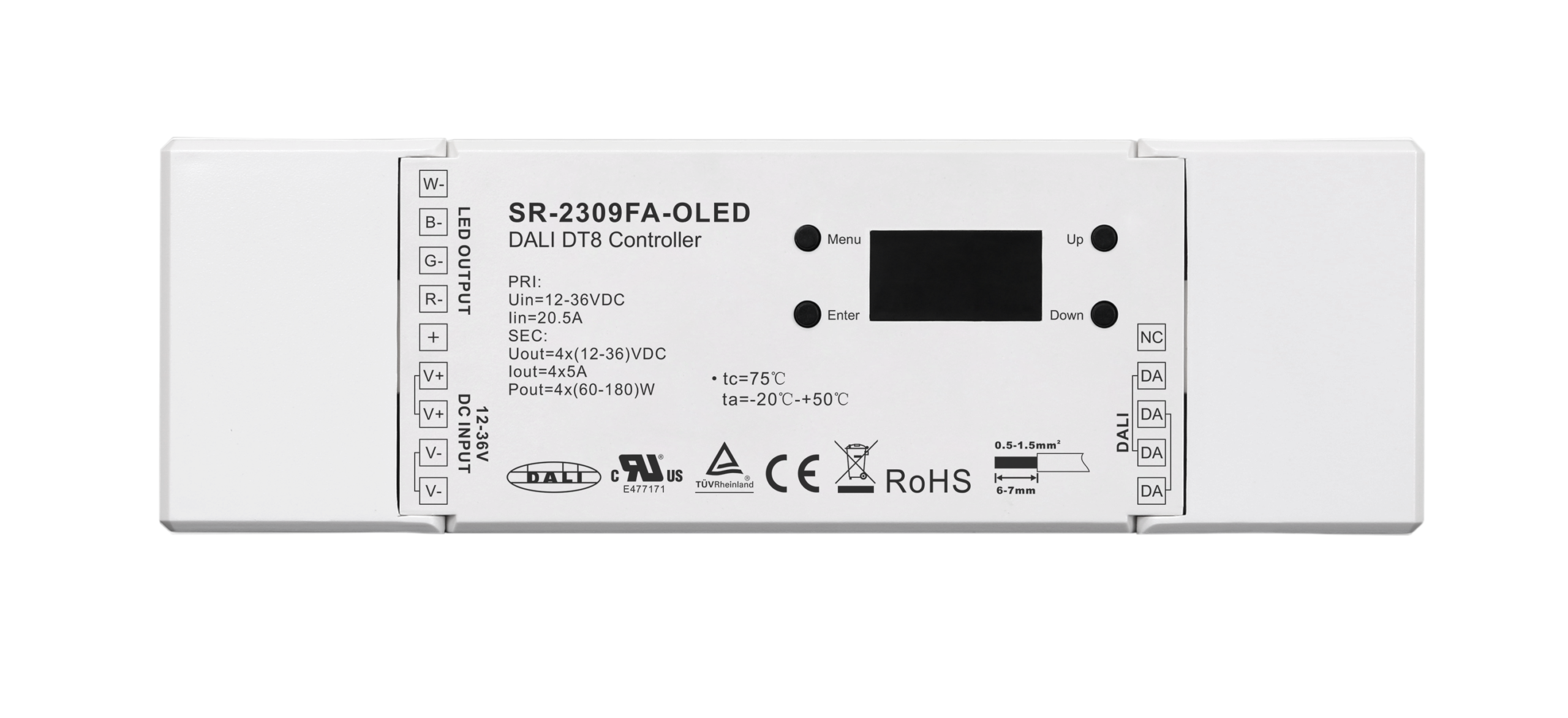 DALI Certified DT8 Dimmer with Built-in DALI Master Function SR-2309FA-OLED - Görsel 2