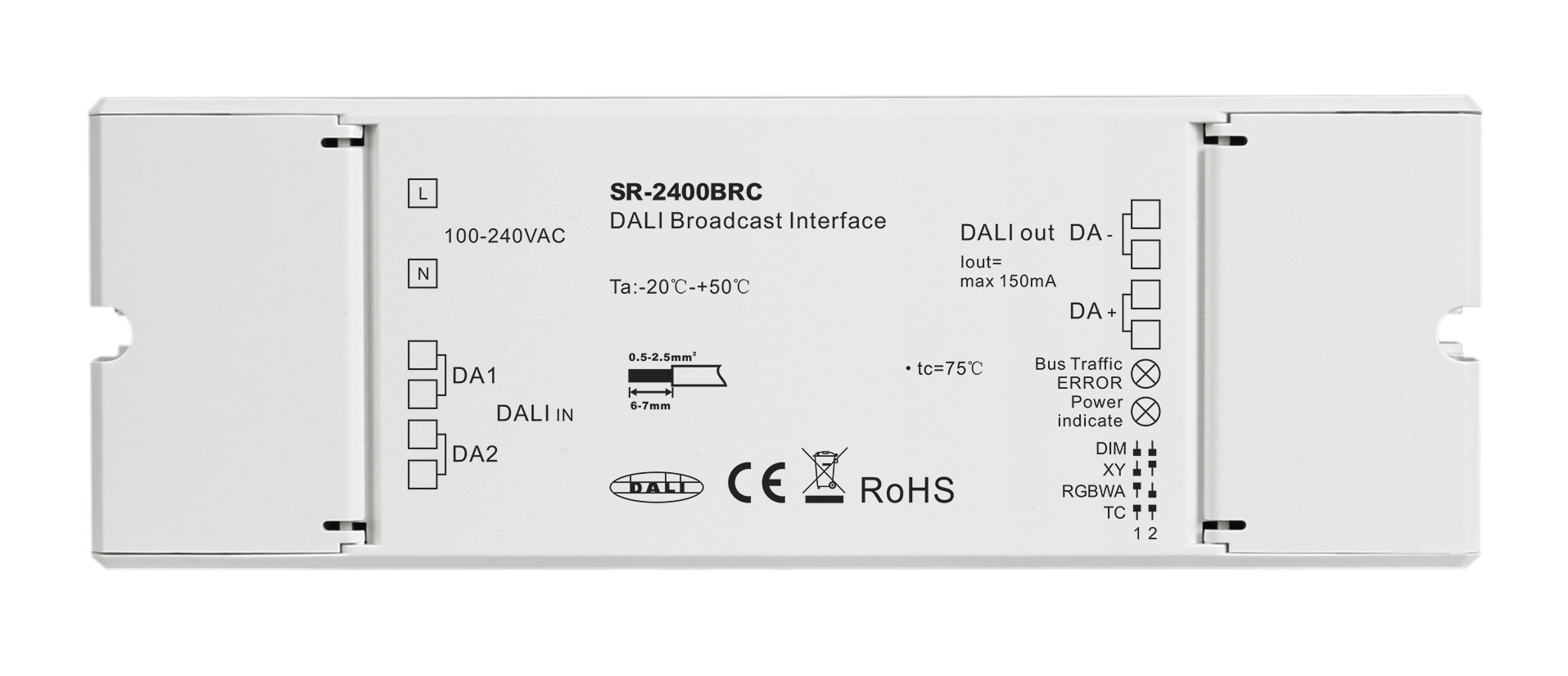 DALI Broadcast Module for DT6 DT8 DALI System SR-2400BRC