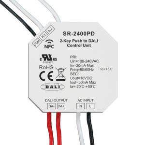 2-Key Push to DALI Control Unit DALI Push Button / Dry Contact Motion Sensor Coupler NFC Programmable SR-2400PD