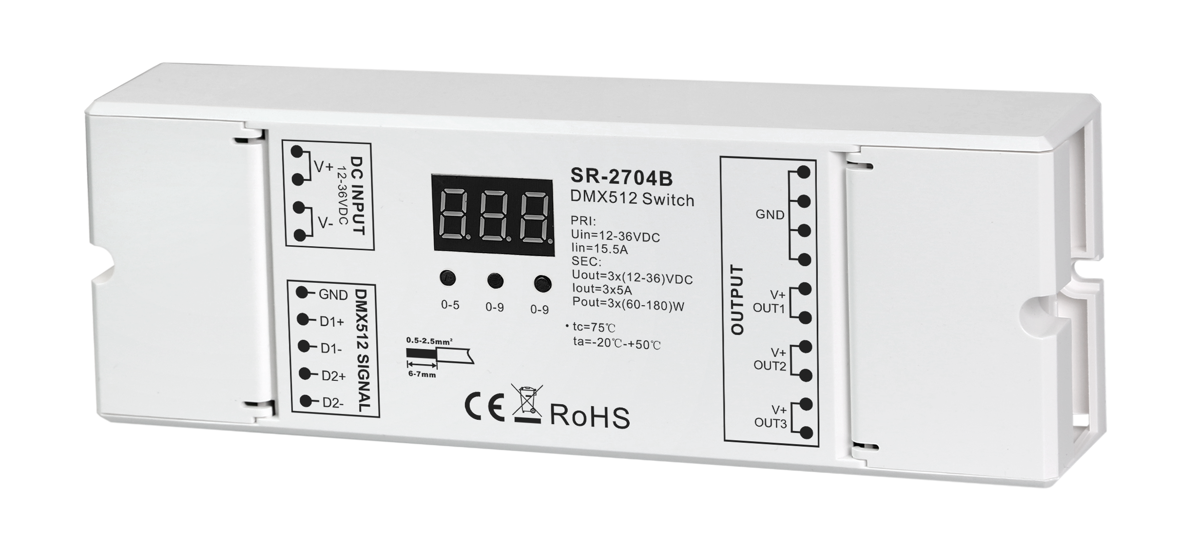 DC DMX512 Switch with Stand Alone Mode SR-2704B - Görsel 2