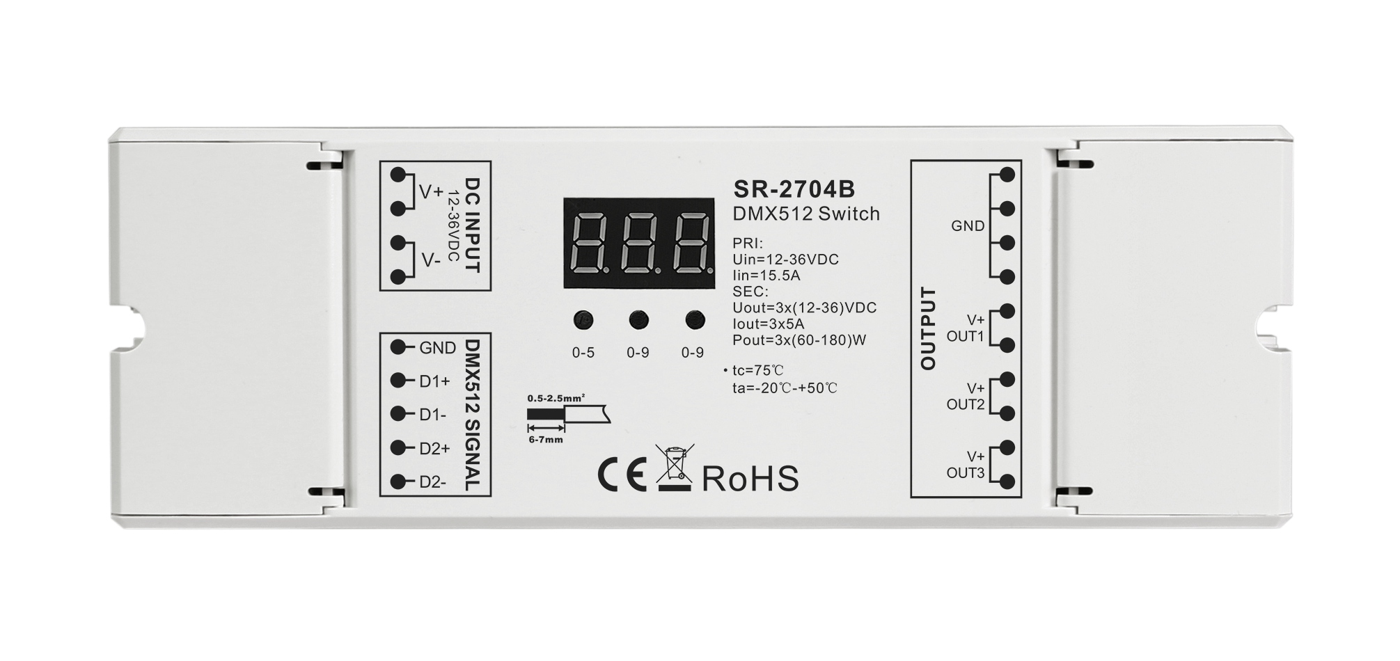 DC DMX512 Switch with Stand Alone Mode SR-2704B