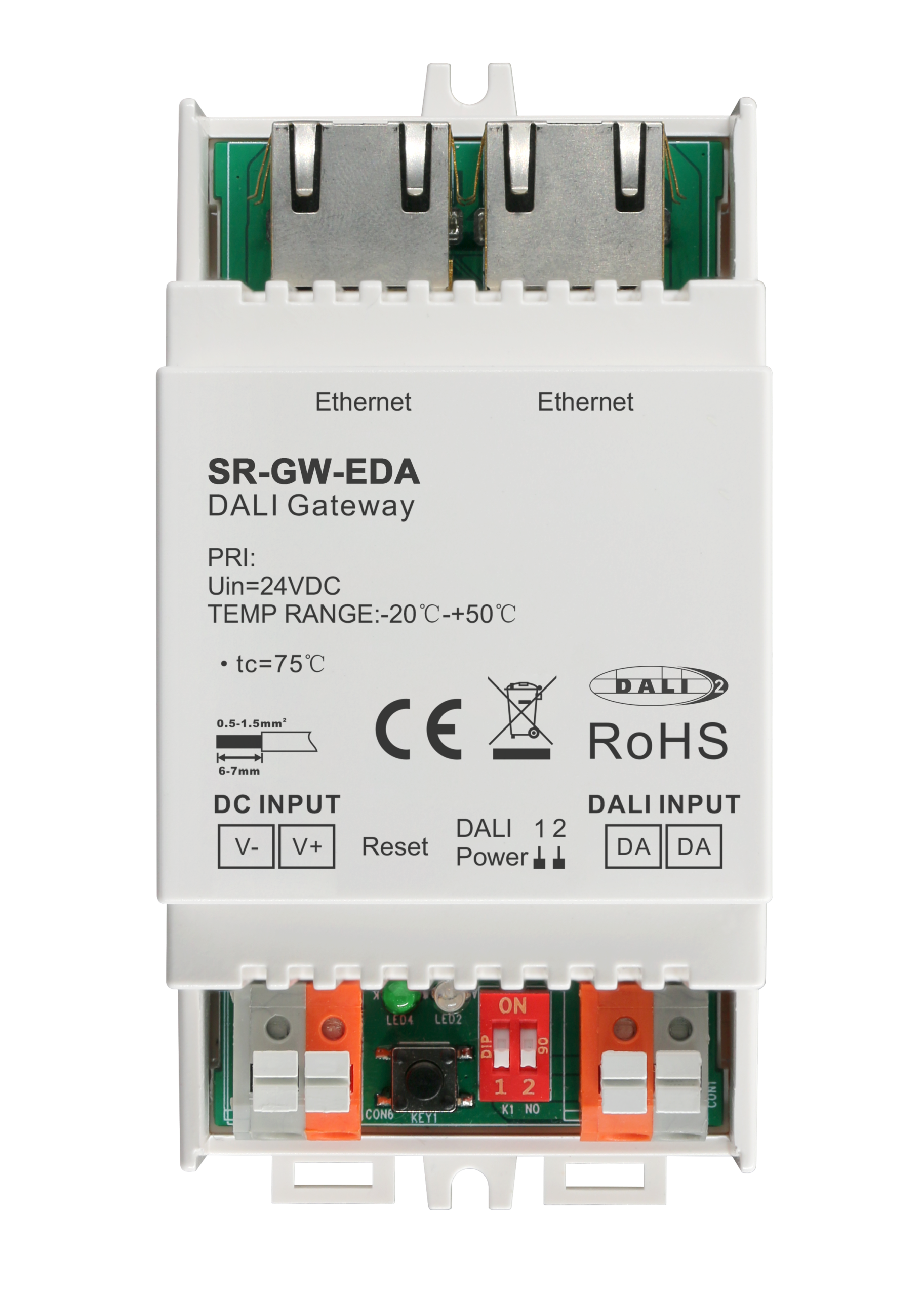 DIN Rail Ethernet (IP) DALI Gateway SR-GW-EDA