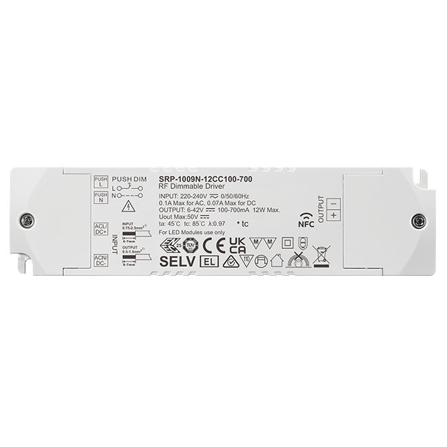 12W RF NFC Enabled LED Driver (Constant Current) SRP-1009N-12CC100-700