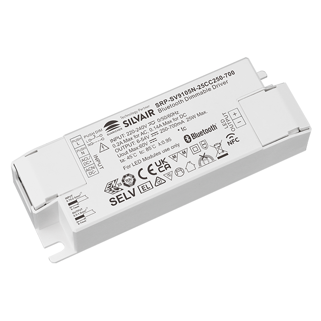 25W 1CH BLE NFC Enabled LED Driver (Constant Current) SRP-SV9105N-25CC250-700 - Görsel 3