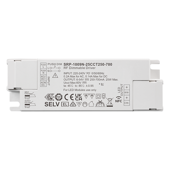 25W 2CH RF NFC Enabled LED Driver (Constant Current) SRP-1009N-25CCT250-700 - Image 4