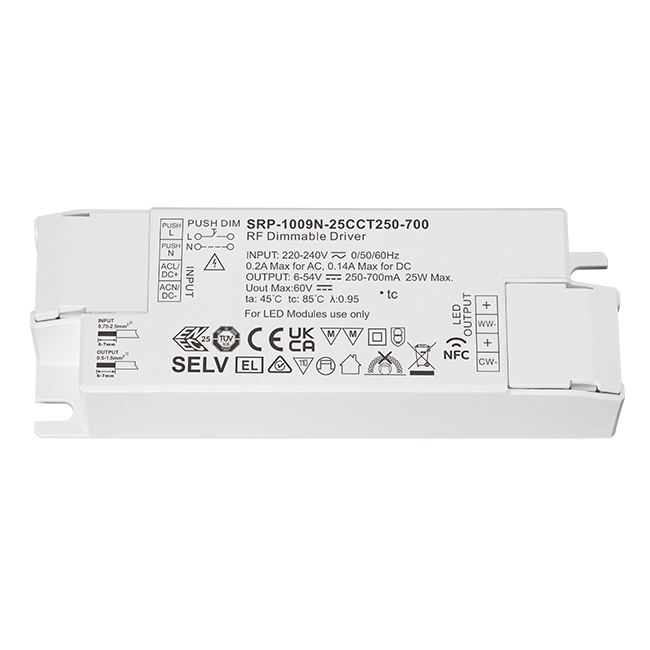 25W 2CH RF NFC Enabled LED Driver (Constant Current) SRP-1009N-25CCT250-700 - Image 2
