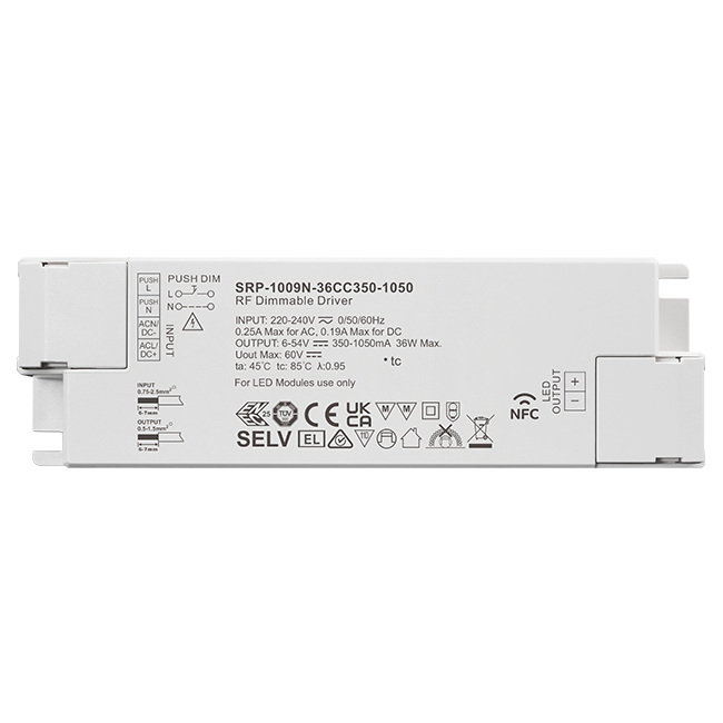 36W RF NFC Enabled LED Driver (Constant Current) SRP-1009N-36CC350-1050