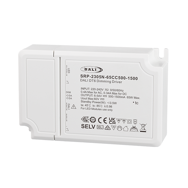65W NFC Programmable DALI DT6 LED Driver (Constant Current) SRP-2305N-65CC500-1500