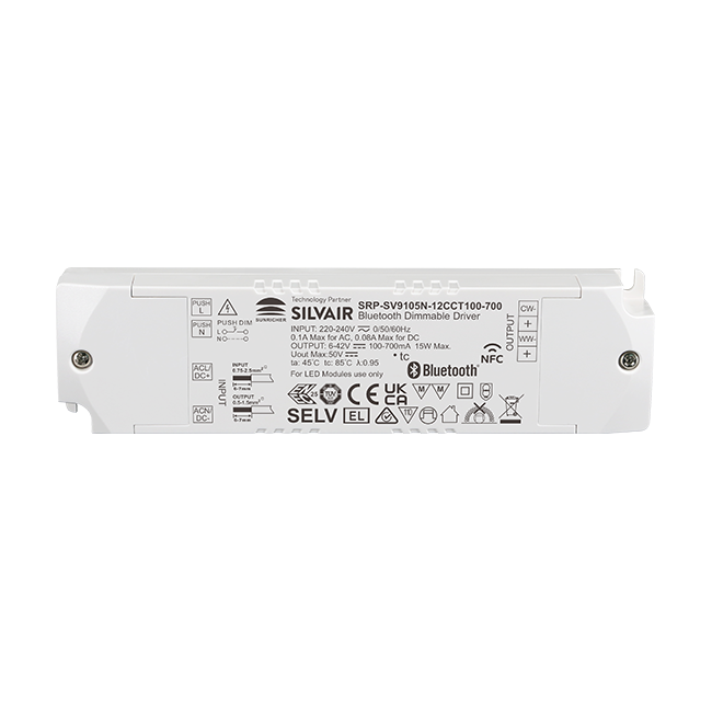12W 2CH BLE NFC Enabled LED Driver (Constant Current) SRP-SV9105N-12CCT100-700 - Image 3