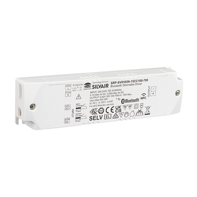 15W 1CH BLE NFC Enabled LED Driver (Constant Current) SRP-SV9105N-15CC100-700 - Görsel 2