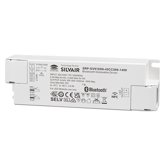 45W 1CH BLE NFC Enabled LED Driver (Constant Current) SRP-SV9105N-45CC500-1400 - Görsel 2