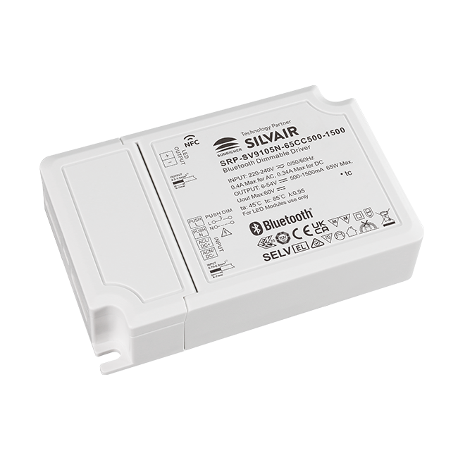 65W 1CH BLE NFC Enabled LED Driver (Constant Current) SRP-SV9105N-65CC500-1500 - Görsel 3