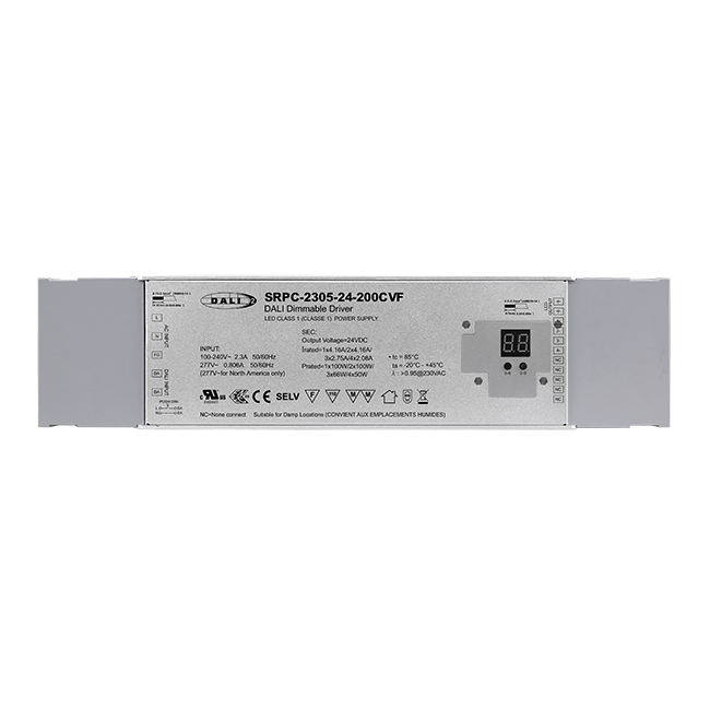 200W 4 Channels 24VDC DALI DT6 LED Constant Voltage Driver SRPC-2305-24-200CVF