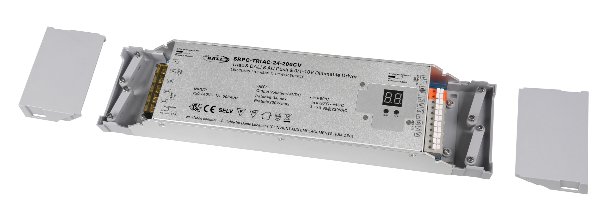 200W 24VDC DALI DT6 Triac Constant Voltage Dimmable Driver With 4 Dimming Interfaces In 1 SRPC-TRIAC-24-200CV - Image 2