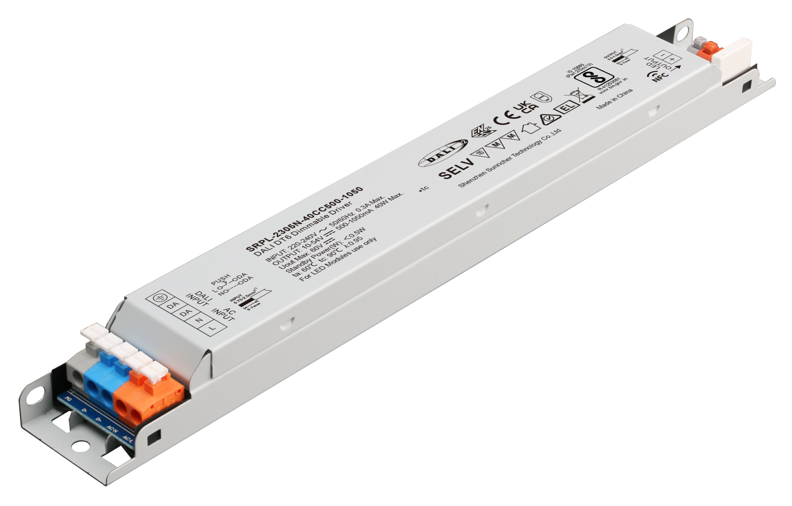 40W DALI DT6 NFC LED Driver (Constant Current) SRPL-2305N-40CC500-1050 - Görsel 3