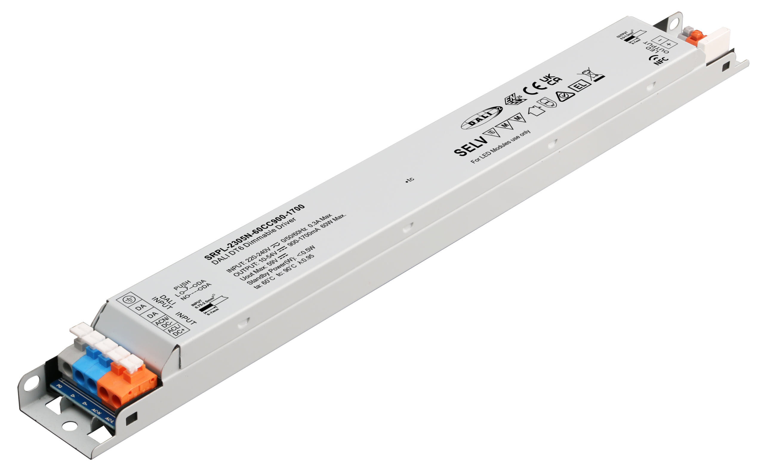 60W DALI DT6 NFC LED Driver (Constant Current) SRPL-2305N-60CC900-1700 - Görsel 3