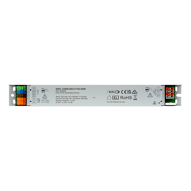 60W DALI DT8 Non-SELV NFC LED Driver (Constant Current) SRPL-2309N-60CCT120-550H